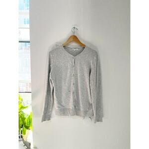 Gap Light Heathered Gray Cardigan Sweater Size XL